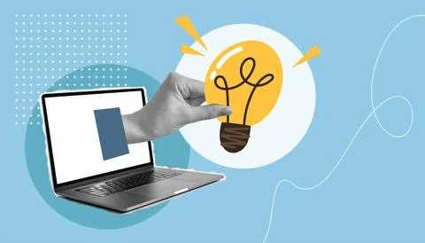 Collage on the theme of idea. An idea for a successful business. A win-win st Stock Photos