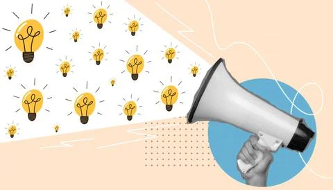 Collage on the theme of idea. An idea for a successful business. A win-win st Stock Photos