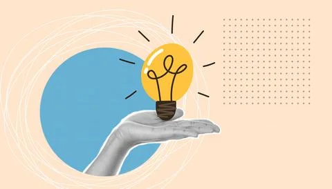 Collage on the theme of idea. An idea for a successful business. A win-win st Foto stock