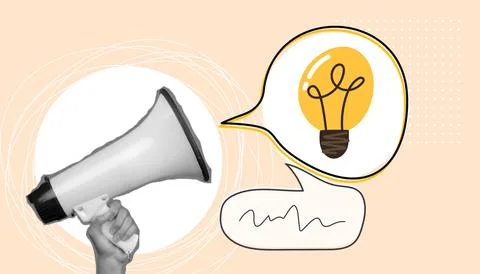 Collage on the theme of idea. An idea for a successful business. A win-win st Stock Photos