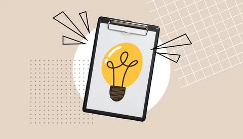Collage on the theme of idea. An idea for a successful business. A win-win st Stock Photos
