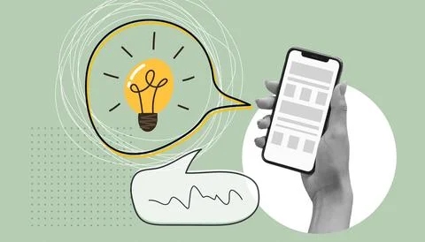 Collage on the theme of idea. An idea for a successful business. A win-win st Stock Photos