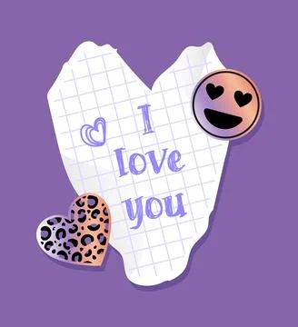 Collage, torn, checkered paper heart. Retro vector illustration. Metallic Stock Illustration