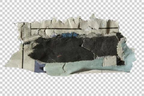 A collage of torn newspaper for using as a ripped message background Stock Illustration