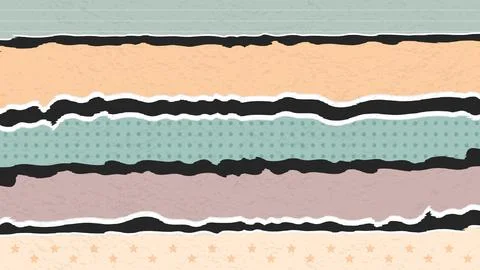 Collage of torn paper of different colors Stock Illustration