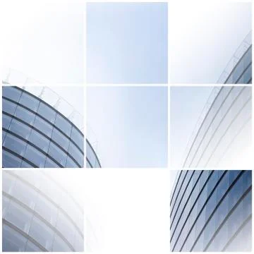 Collage of two office buildings. Stock Illustration