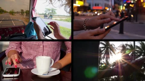 Collage Use Smartphone Composition Video stock 53089261