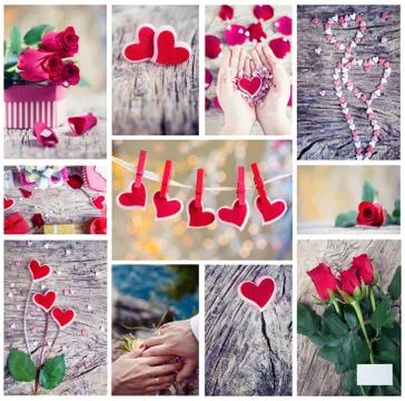 Collage for Valentine 스톡 사진