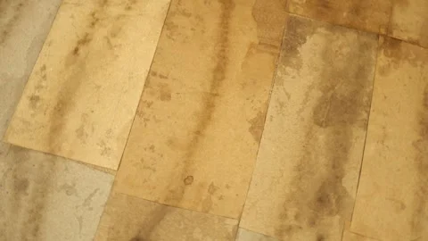 Collage of various pack paper in brown tones on cardboard, background Stock Footage 321758310