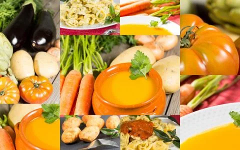 Collage of vegetables Foto stock