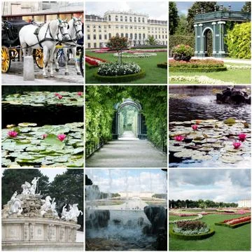 Collage of vienna austria Stock Illustration