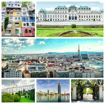 Collage of vienna landmarks Stock Photos