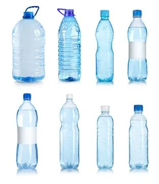 Collage of water bottles Stock Photos