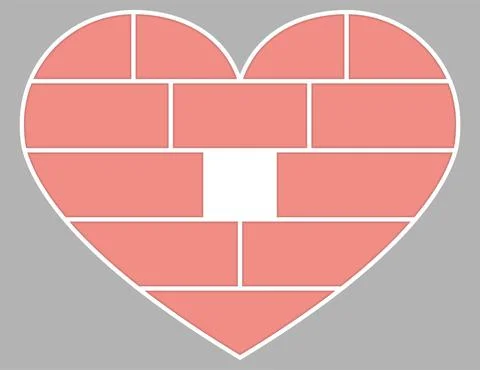 Collage white frame template. Heart shape Illustrazione stock