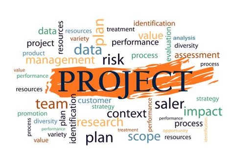 Collage of words on topic Project Stock Illustration