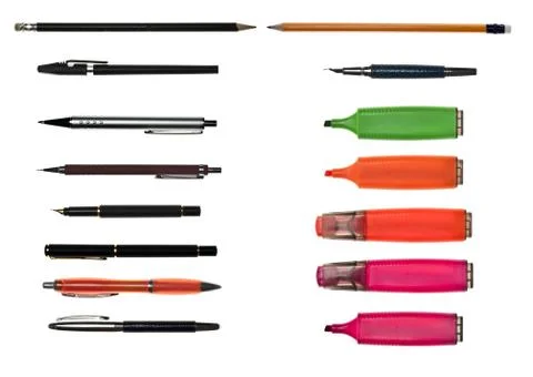 Collage of writing objects Stock Photos