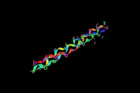 Collagen (3d structure), an essential component of skin, bone, hair, connec.. Stock Illustration