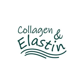 Collagen and elastin ingredient sticker for cosmetic Stock Illustration