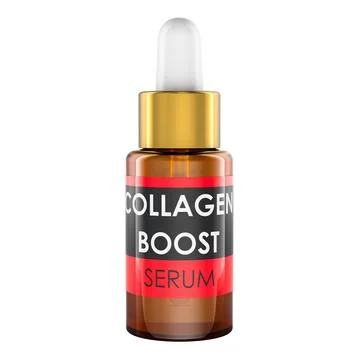 Collagen boost serum dropper bottle. 3D rendering Stock Illustration