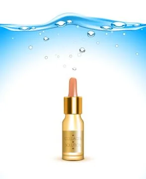 Collagen Hydration Solution Background Realistic Poster Stock Illustration