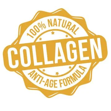 Collagen label or stamp Stock Illustration