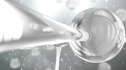 Collagen molecule or  serum, Molecule of hyaluronic acid, conceptual molecular  Vidéo 168662316