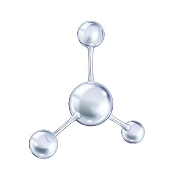 Collagen molecule from spheres rotates vector illustration Stock Illustration
