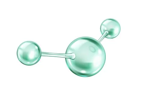 Collagen molecule structure with green spherical elements Stock Illustration