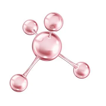 Collagen molecule structure from spheres illustration Stock Illustration