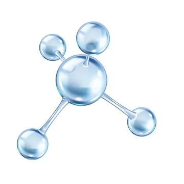 Collagen molecule structure from spheres vector illustration Stock Illustration