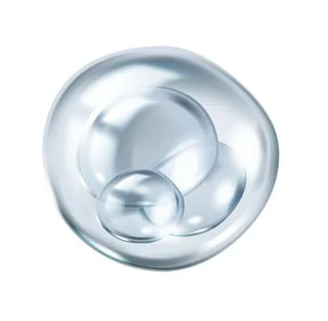 Collagen molecules bouncing inside transparent bubble Stock Illustration