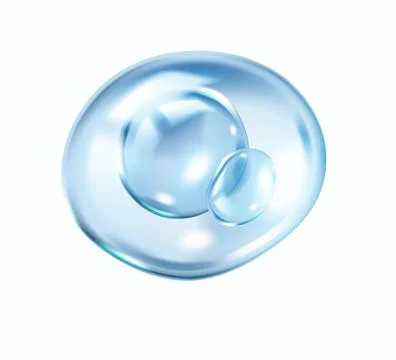 Collagen molecules float in transparent bubble illustration Stock Illustration