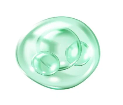 Collagen molecules floating inside green bubble illustration Stock Illustration