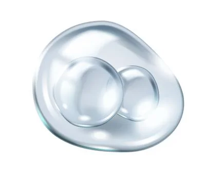 Collagen molecules floating in silver bubble illustration Stock Illustration