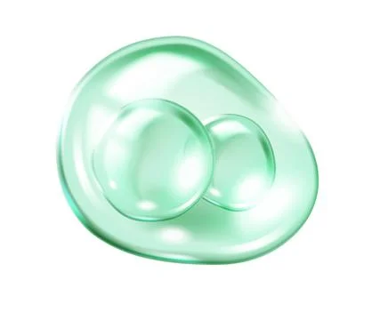 Collagen molecules in green transparent bubble illustration Stock Illustration