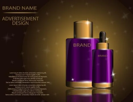 Collagen Premium Serum container template, glossy bottles on the Illustrazione stock