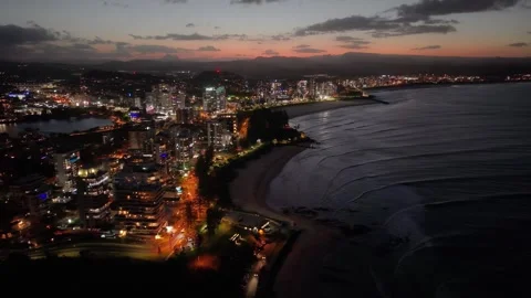 COLLANGATTA GOLD COAST SUNSET VIEW PANARAMIC 스톡 동영상 325957573