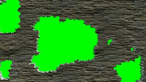 Collapse and reconstruction of a stone wall. Stock Footage 114280638