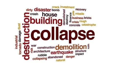 Collapse animated word cloud, text design animation. Stock Footage 77268639