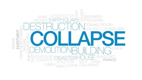 Collapse animated word cloud, text design animation. Kinetic typography. Stock Footage 77825836