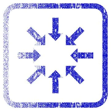 Collapse Arrows Framed Textured Icon Illustrazione stock