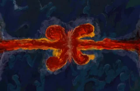 Collapse of deep space hot objects Stock Illustration