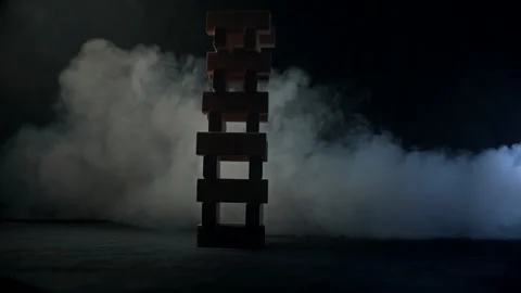 Collapse, destruction. The tower collapses dramatically Stock Footage 132357499