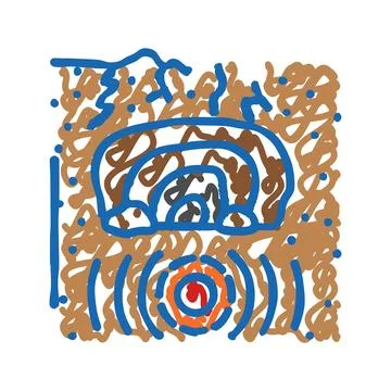 Collapse earthquake disaster icon doodle illustration Ilustración de archivo