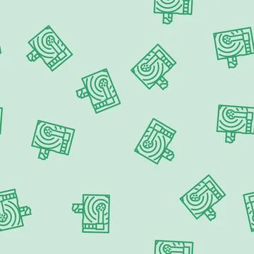 Collapse earthquake disaster line vector seamless pattern Stock Illustration