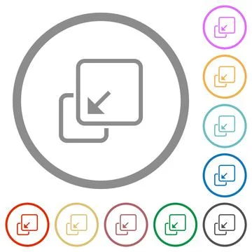 Collapse element outline flat icons with outlines Stock Illustration