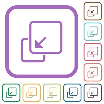 Collapse element outline simple icons Illustrazione stock