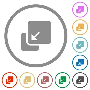 Collapse element solid flat icons with outlines Illustrazione stock