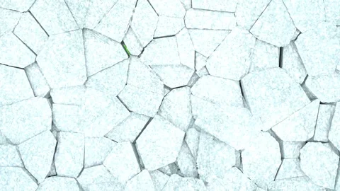 Collapse of a snowy ice wall, large stones, explosion. Stock Footage 272477184