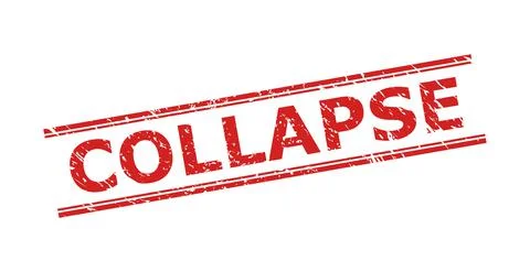 COLLAPSE Stamp with Corroded Texture and Double Parallel Lines Illustrazione stock